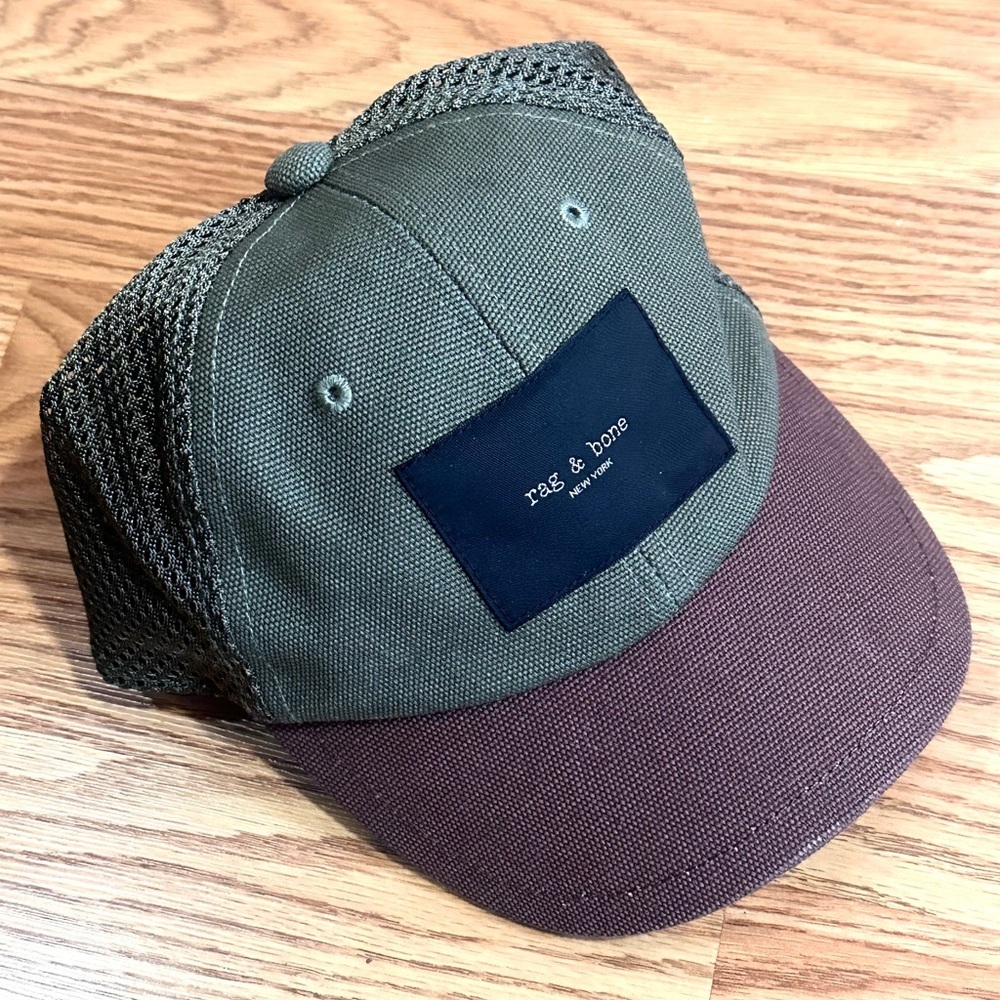 NWT Rag & Bone Addison Baseball Hat Olive Night Multi